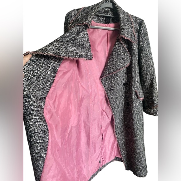 w.o.n.y. Women’s Double Breasted Boucle Coat/Jacket Size 8 - Picture 4 of 13